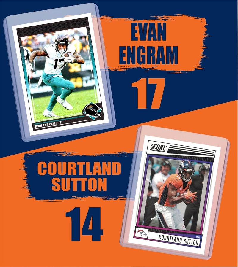 Chaser Denver Broncos Cards: Bo Nix, J.K. Dobbins, John Elway, Courtland Sutton, Evan Engram, Patrick Surtain II, Terrell Davis ASSORTED Football Stars & GOATs Trading Card & Wristbands Gift Pack - Image 3